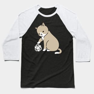 Polyhedral D20 Dice and Cats Baseball T-Shirt